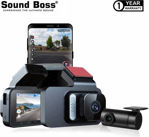 Sound Boss 2.5K DashMate 1000 Dual vision|3.0 LCD Display|WiFi|G-Sensor|Emergency Record| Vehicle Camera System