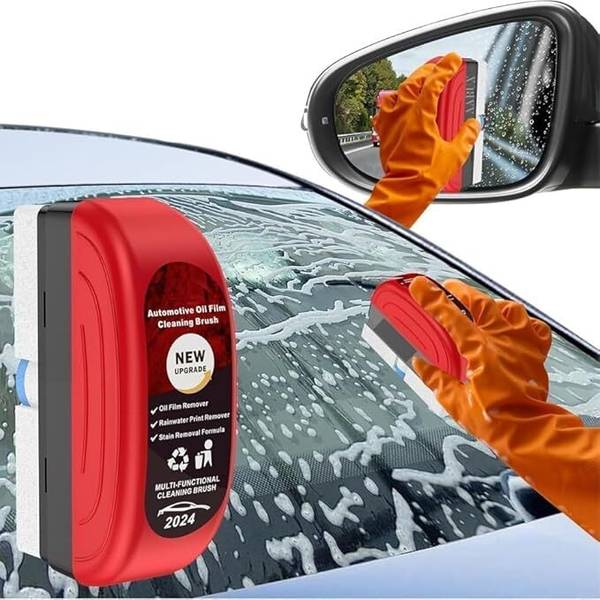 JJDENTERPRISE Car Glass Oil Film Remover glass cleaner Microfibre Wet and Dry Brush