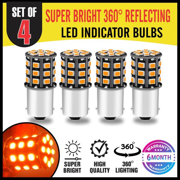 Moto Genius Super Bright 360 LED Indicator Light Bulb With 33 High Power LED Chips Indicator Light Motorbike LED (12 V, 12 W)