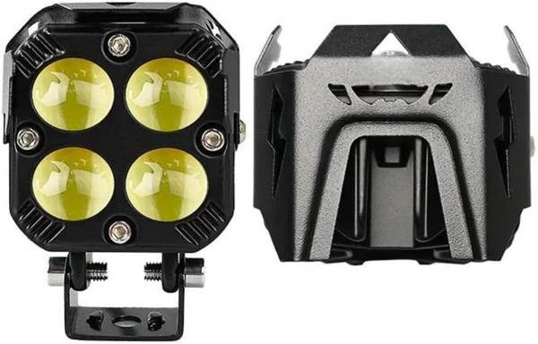 BIKEBLOOM 4 led Fog Light: 60W-12V Red, White, Yellow With 4 Led Laser Light For Bike, Car Fog Lamp Van, Car, Motorbike LED (12 V, 60 W)