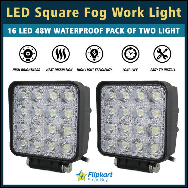 Flipkart SmartBuy 16 LED Fog Light With Powerful Lighting Range Waterproof Ultra Bright Bulb Fog Lamp Car, Motorbike LED (12 V, 98 W)
