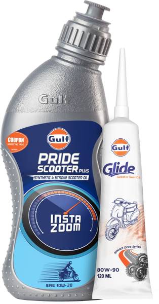 Gulf Pride Scooter Engine Oil (800 mL) + Gear Oil (120 mL) Combo Full-Synthetic Engine Oil