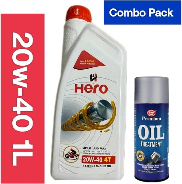 Hero Honda Combo pack of 20w40 engine oil+ chain lube ( Engine Oil Treatment) 60 ml High Performance Engine Oil