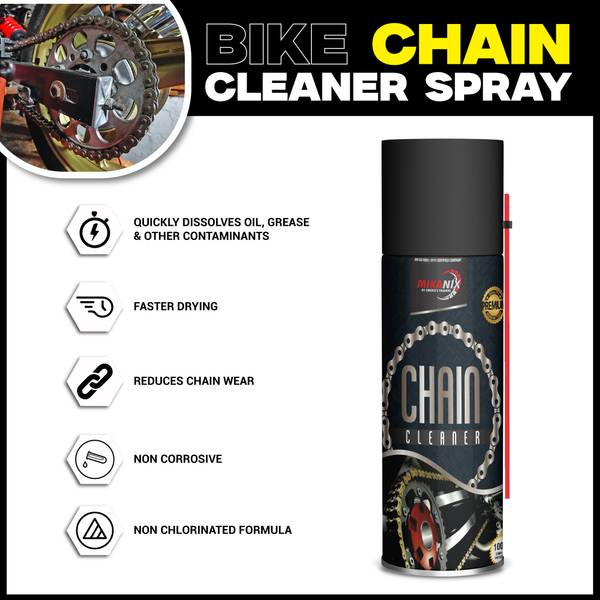 Moto Genius Bike Chain Cleaner / Degreaser Spray For Motorbike and Bicycle | Cleans | Shines & Protects Chain Oil