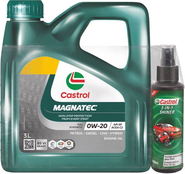 Castrol MAGNATEC 0W20(3L)+3-IN-1 SHINER(100ML) Full-Synthetic Engine Oil