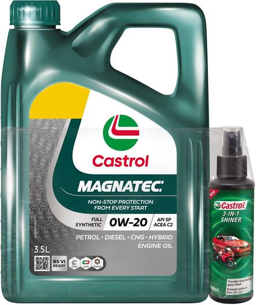 Castrol MAGNATEC 0W20(3.5L)+3-IN-1 SHINER(100ML) Full-Synthetic Engine Oil