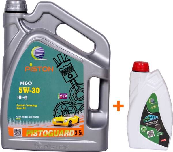 piston 5W-30 MGO API SN For Petrol, Diesel & CNG Cars & 1:3 Green Coolant Synthetic Blend Engine Oil