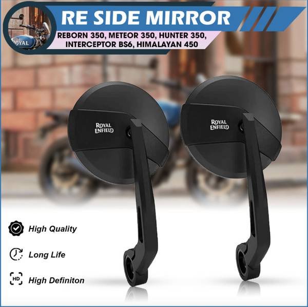 automunk Manual Rear View Mirror For Royal Enfield Universal For Bike