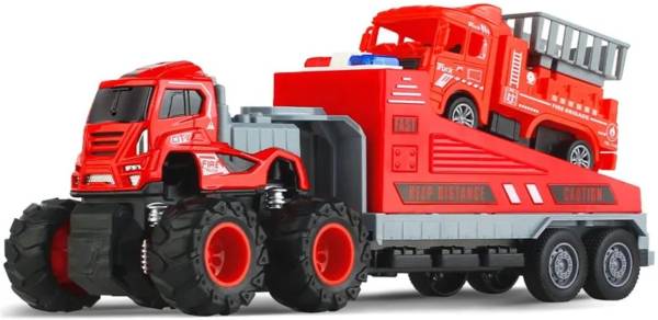 SR Toys 1:43 4WD Diecast Fire Engine Model Big Truck Toys for kids