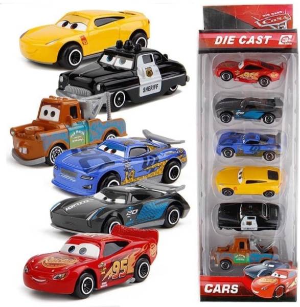 Mira Farmcraft Pack of 6 Mini Metal Die Cast Derby Racers Car For Kids Competition & Story Play