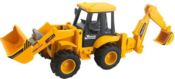 ZUNBELLA 2in1 Unbreakable Pull Back JCB Construction Loader Truck Vehicle Toy For Kids