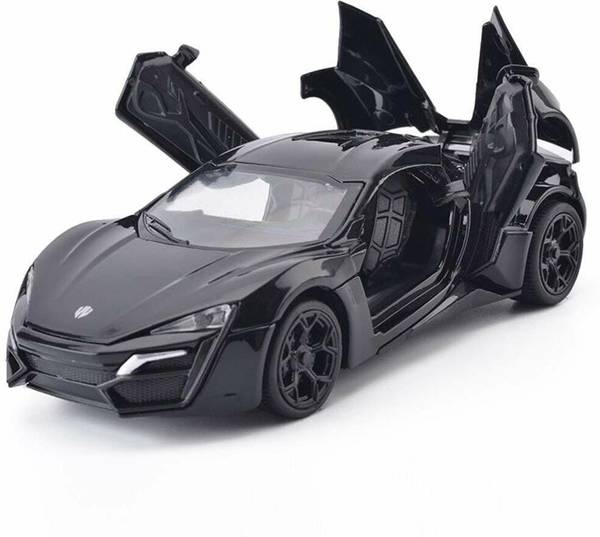 ZUNBELLA 1:32 Lykan HyperSport Die Cast Car With Openable Door, Light & Sound For Kids