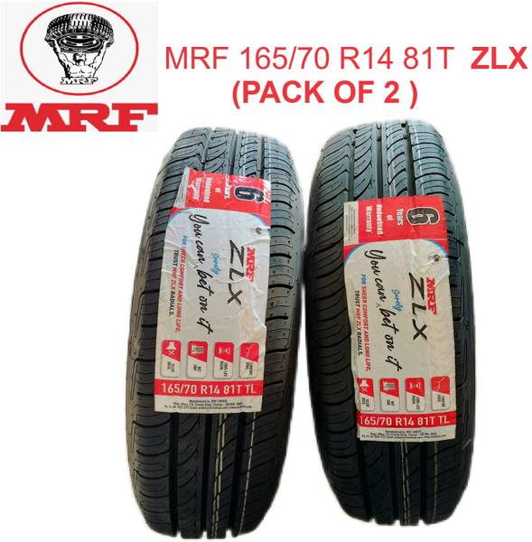 MRF 165/70 R14 81T ZLX ( PACK OF 2 ) LUXURY TYRE 4 Wheeler Tyre