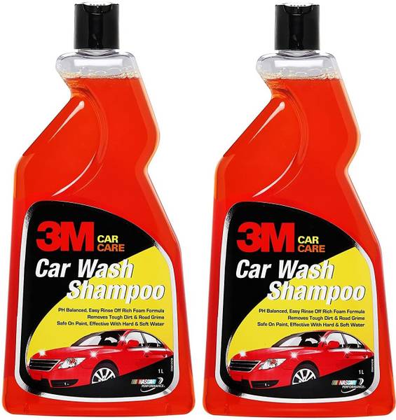 3M Car Care Car Wash Shampoo With High Foam Formula (1Ltr. Each, Pack of 2) Car Washing Liquid
