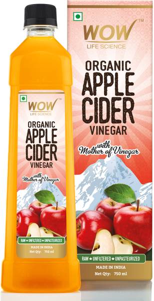 WOW Life Science Organic Apple Cider Vinegar - with strand of mother - not from concentrate Vinegar