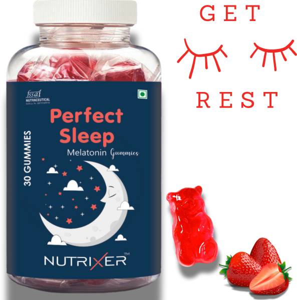 nutrixer PERFECT SLEEP Melatonin Strawberry Gummies I Yummy & Non-Habit forming Sleep Aid