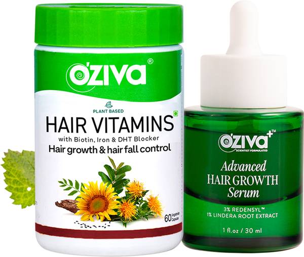 OZiva Hair Vitamins (with Biotin & Iron)for Hair Regrowth & Advanced Hair Growth Serum