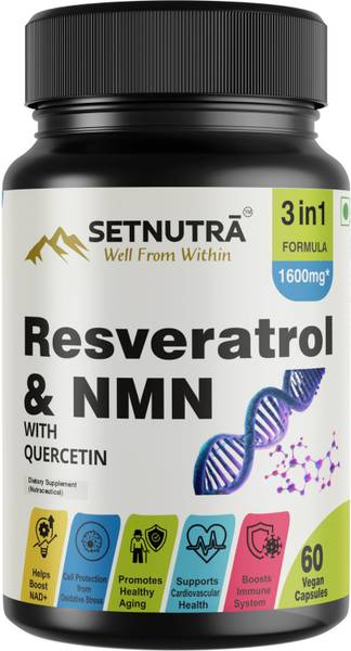 SETNUTRA Resveratrol 800mg & NMN Quercetin 3 in 1 Supplement 60 Veg Cap