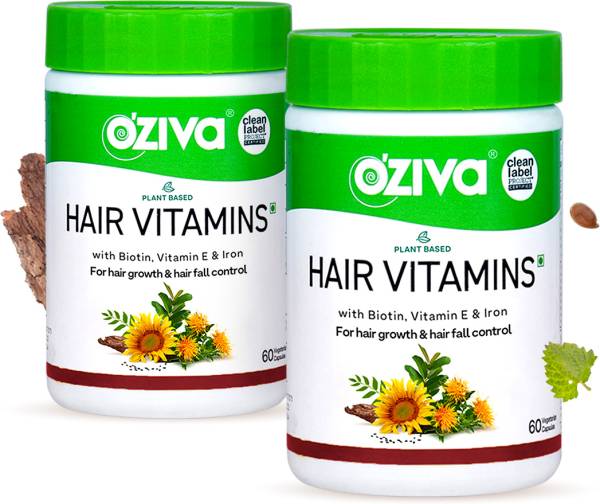 OZiva Hair Vitamins for Better Hair Growth & Hairfall Control (Pack of 2)
