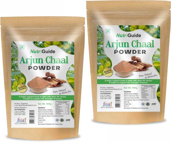 Nutri Guide Arjun ki Chaal Powder, Arjuna Bark, Arjun Chal Tree Kwath, Arjuna Chettu Chhal