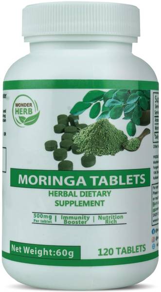 Wonder Herb Moringa Tablets Herbal Dietary Supplement for Immunity & Weight Loss 500mg