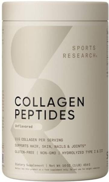 Sports Research Collagen Peptides Powder (16Oz) Grass-Fed, Non-Gmo And Gluten Free-Unflavored