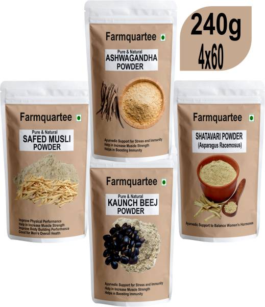 FarmQuartee Ashwagandha Safed White Musli Kaunch Seed, Shatavari Powder