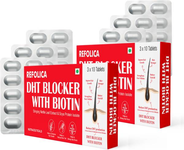 HEALTHPRIME Refolica DHT Blocker with Biotin, Reduce Hair Fall & Promotes Hair Growth
