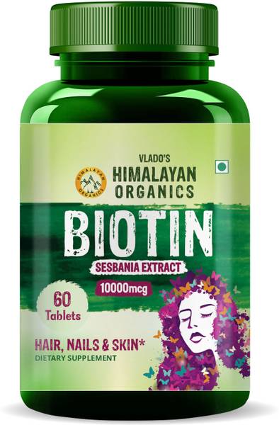 Vlado's Himalayan Organics Biotin 10000 MCG Sesbania Grandiflora Extract for Hair, Skin & Nails