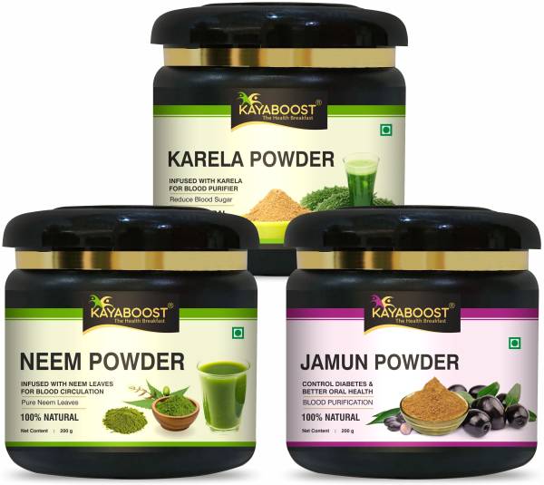 KAYABOOST Neem, Jamun, Karela Powder - For Maintaining Blood Sugar Levels