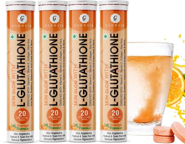 G GLOWSIK Glutathione Skin Glow 80 Effervescent Tablet with collagen Healthy Glowing skin