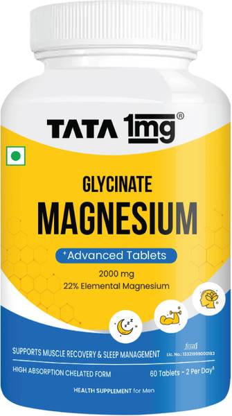 TATA 1mg Magnesium Glycinate Tablets | For Muscle Recovery, Sleep & Nerve Health
