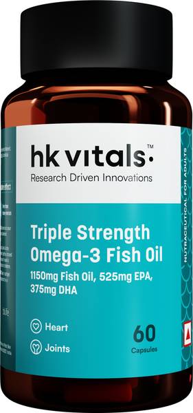 HEALTHKART HK Vitals Triple Strength Omega-3 Fish Oil, 525 mg EPA & 375 mg DHA