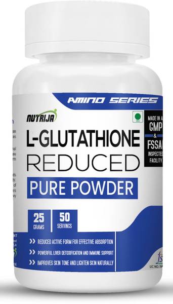 NutriJa L-Glutathione Reduced Powder, 100% Pure Glutathione for healthy Brightening Skin