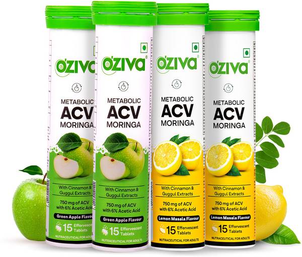 OZiva ACV Moringa (Green Apple - Lemon Masala) To Control Cravings, No Maltodextrin