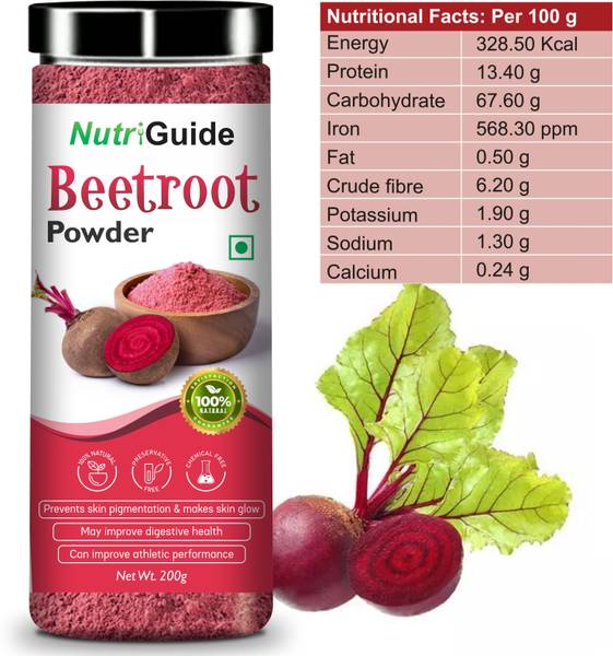 Nutri Guide 100% Natural & Pure Beetroot Powder (Beta Wulgaris)