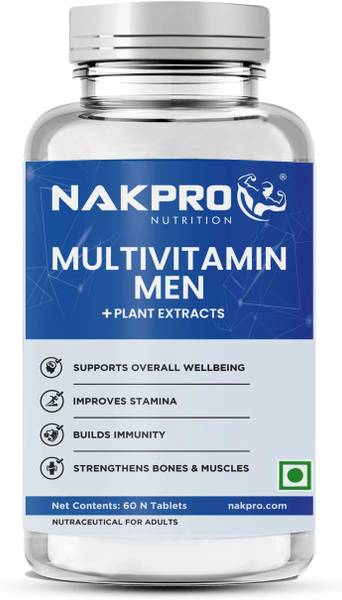 Nakpro Multivitamin Tablet for Men with Calcium, Zinc, Magnesium for Stamina & Immunity