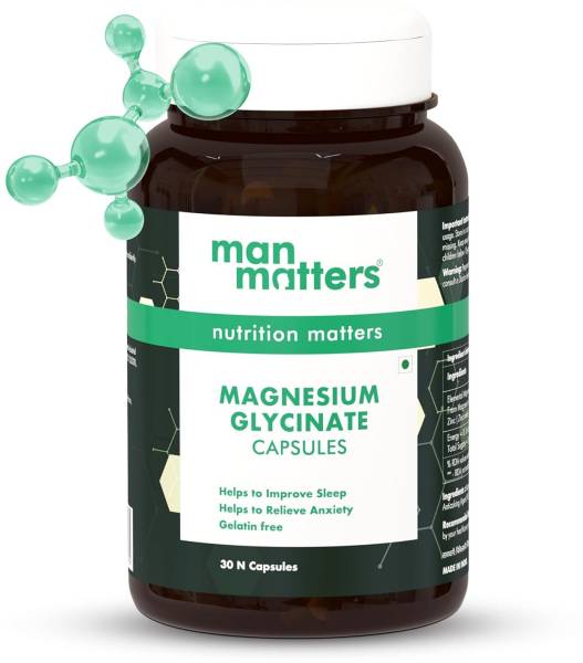 Man Matters Magnesium Glycinate Capsules | Helps Improve Sleep Quality & Muscle Functions