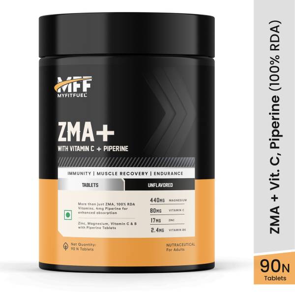 MyFitFuel ZMA+ (Zinc, Magnesium, Vitamin B6, Vitamin C & Piperine 95%), 90 Capsules