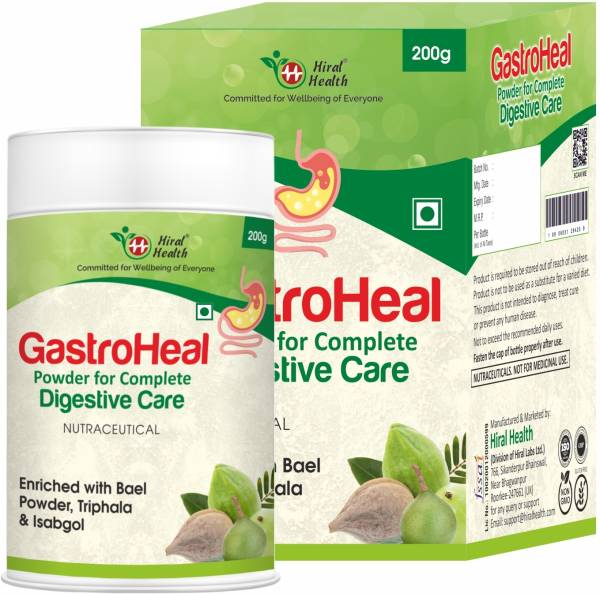 Hiral Health Gastroheal Powder: Ayurvedic 12-Herb, Isabgol (Psyllium Husk) for Gut Health