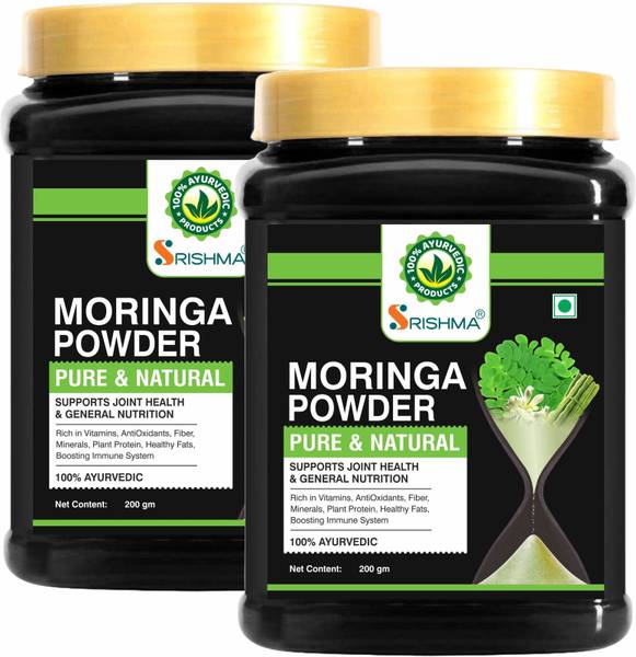 Srishma Organic Moringa Powder - Moringa Oleifera for Weight Loss (Pack of 2)