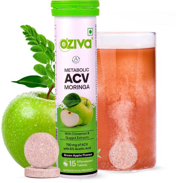 OZiva Apple Cider Vinegar Moringa Weight Loss| 3-in-1 Fat Oxidation Formula| No Sugar