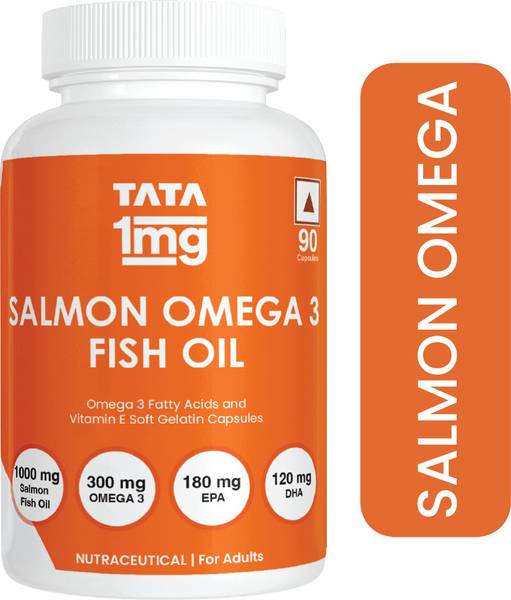 TATA 1mg Salmon Omega 3 Fish Oil with EPA (180mg) & DHA (120mg)