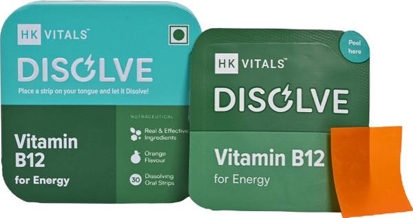 HEALTHKART HK Vitals DISOLVE Vitamin B12, No Added Sugar, Orange, 30 Strips