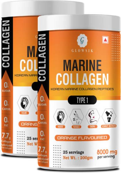 G GLOWSIK Korean Marine Collagen Powder Hydrolyzed Collagen for Glow , Healthy Skin & Hair