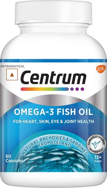 Centrum Omega-3 Fish Oil with EPA & DHA to support Joint,Heart,Skin,Eye & Muscle health