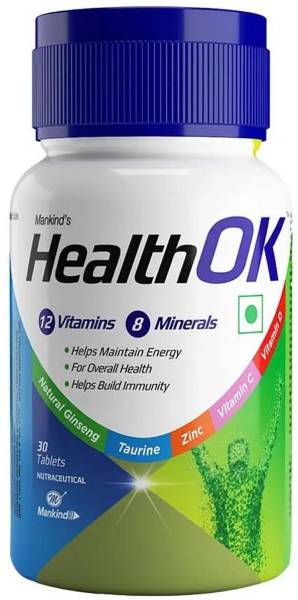 Health Ok Multi Vitamina & Minerals Tablets for Over All Health (30 Tablets)