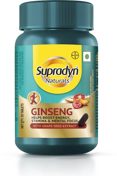 Supradyn Naturals Ginseng Multivitamin For Men For Energy, Stamina and Mental Focus
