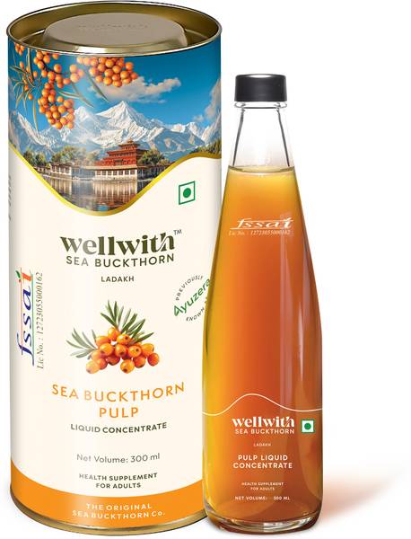 Wellwith Sea Buckthorn Juice| Antioxidants, Vitamin C, Omega 3 6 7 9 | Seabuckthorn Juice