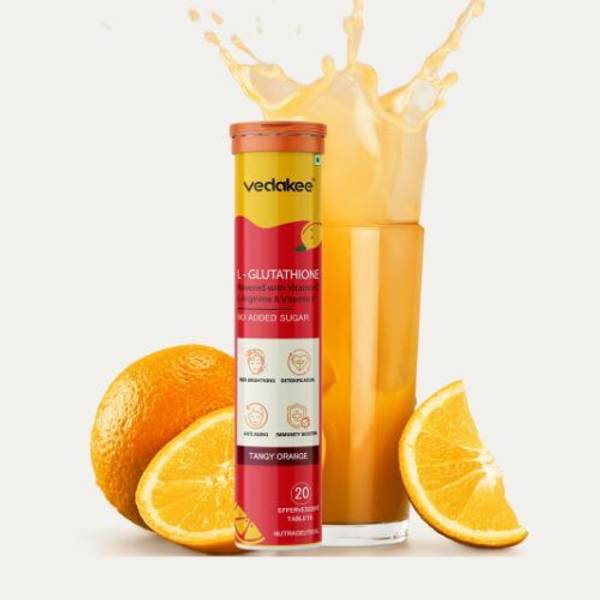 Vedakee Glutathione Skin Glow Effervescent With Vitamin C & E For Healthy & Radiant Skin